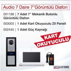 Audio 7 Daire 7'' Görüntülü Diafon  (Kart Okuyuculu)